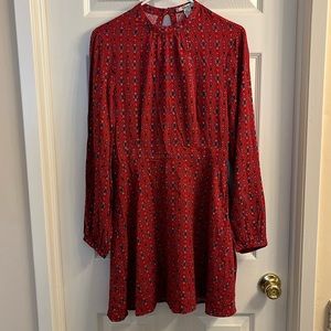 Boho red print dress